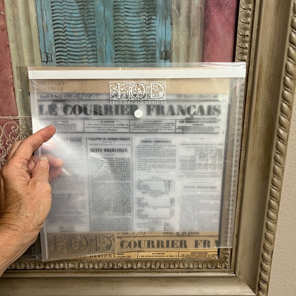 Iron Orchid Designs ..Le Courrier Decor Stamp -& Storage Envelope - Picture 9 of 9